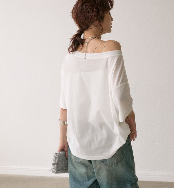  「【MONN.:.(モン)】オープンネックTee」|Tシャツ・カットソー|