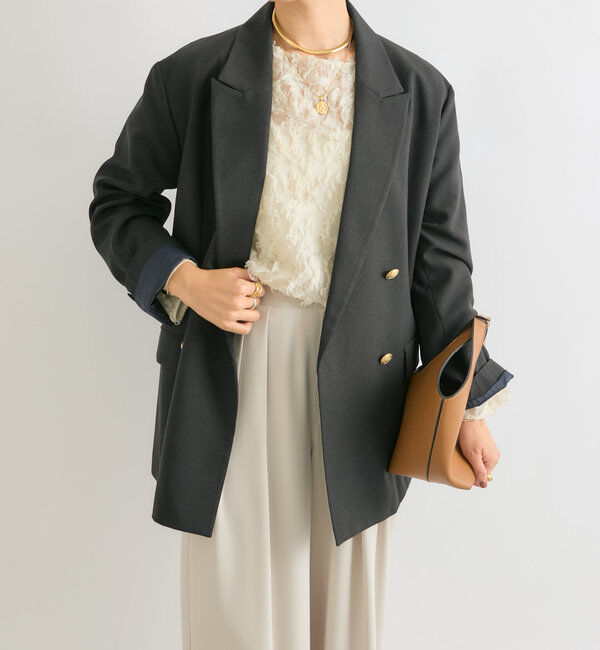  「【オケージョンにも◎】カットジャガードシアーブラウス」|シャツ・ブラウス|