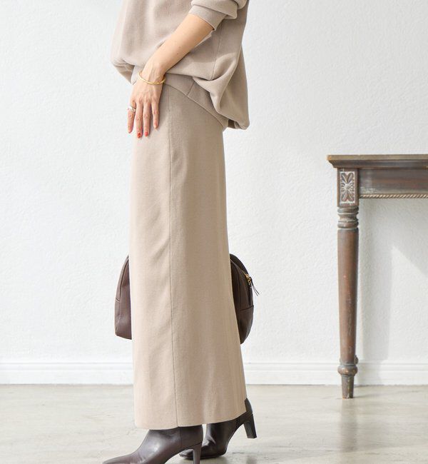  「【楽ちん美シルエット】コットンストレッチニットスカート」|スカート|