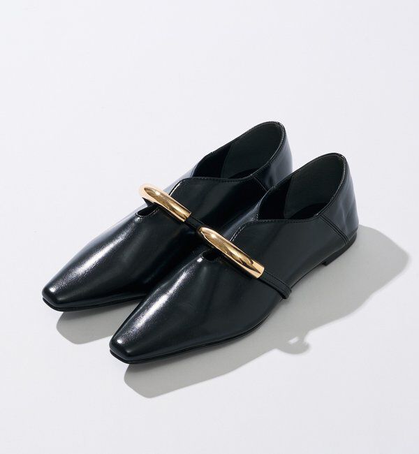  「【洗練された雰囲気に】ゴールドモチーフフラットシューズ」|その他|
