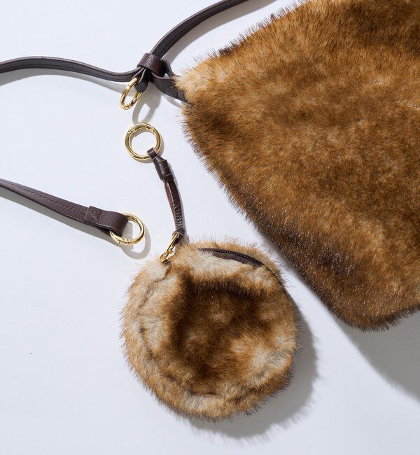  「【シーズンムード高まる】フェイクファーバケット2WAYバッグ」|クラッチバッグ|