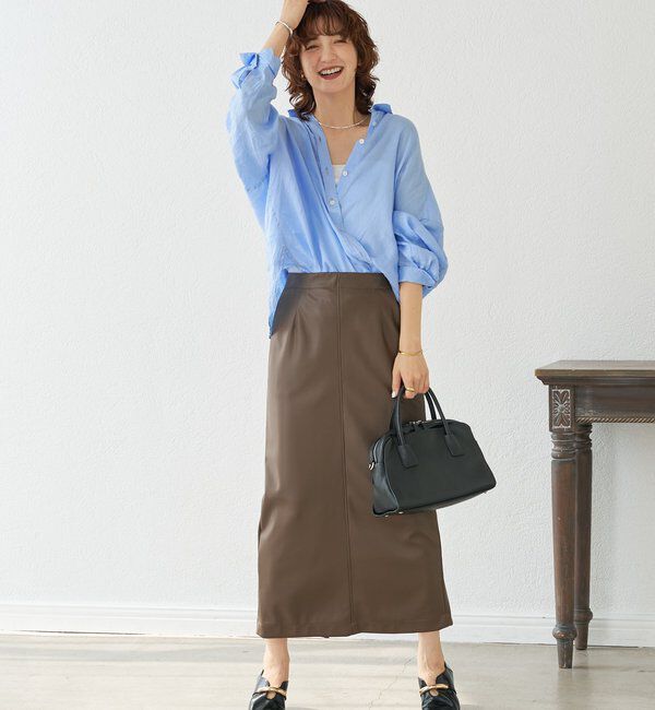  「合皮タイトスカート」|スカート|