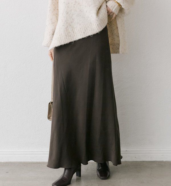  「【上品な揺れ感】キュプラ混バイアススカート」|スカート|