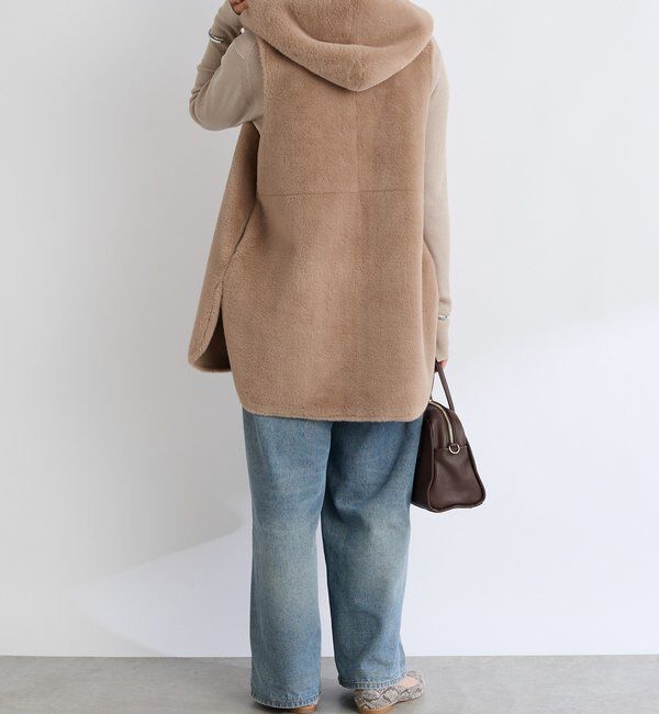  「【シーズンムード高まる】エコファーフードジレ」|ベスト・ジレ|