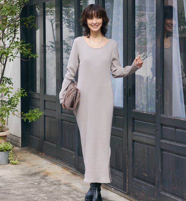  「【全骨格細見え】NEW2WAYロングリブワンピース」|ワンピース|