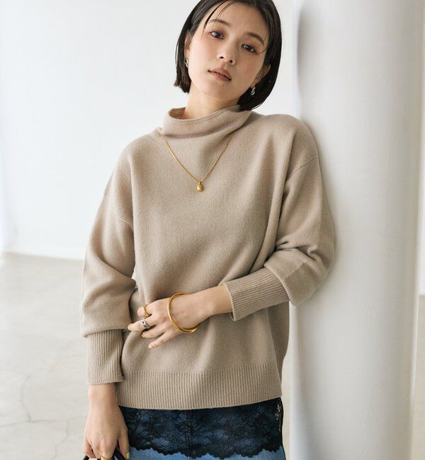  「【5色展開/万能トップス】ウール100NEWボトルネックニット」|ニット・セーター|
