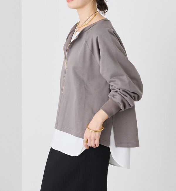  「予約【新色追加/抜け感◎】ハーフZIPスウェット」|Tシャツ・カットソー|