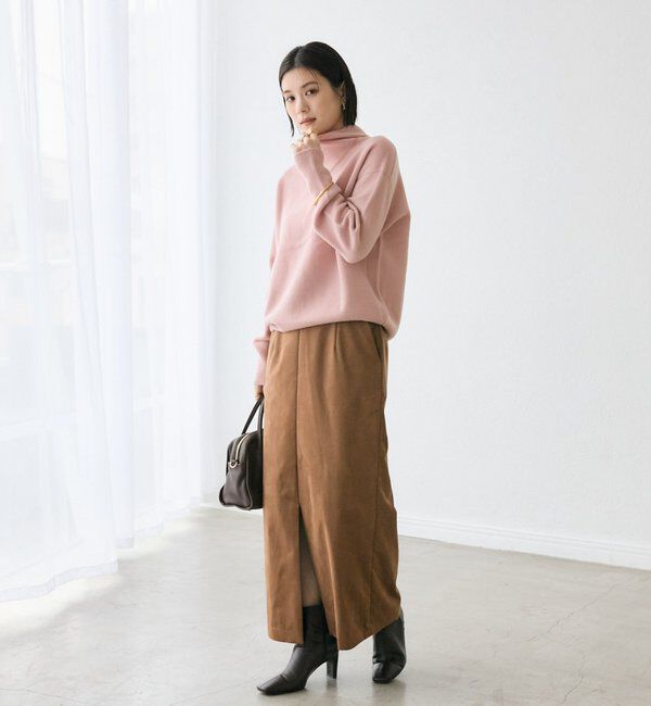  「【すっきり見えが叶う】ブラッシュドクロスIラインスカート」|スカート|