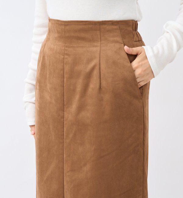  「【すっきり見えが叶う】ブラッシュドクロスIラインスカート」|スカート|