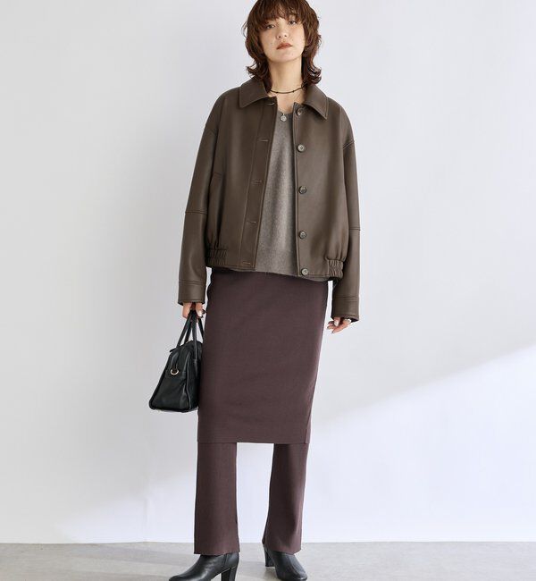  「【キャッチーなアイテム】スカートドッキングニットパンツ」|チノ|