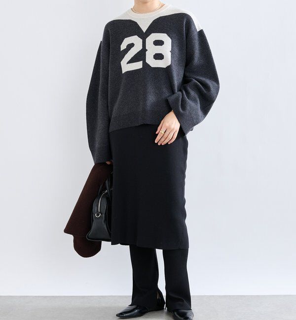  「【キャッチーなアイテム】スカートドッキングニットパンツ」|チノ|