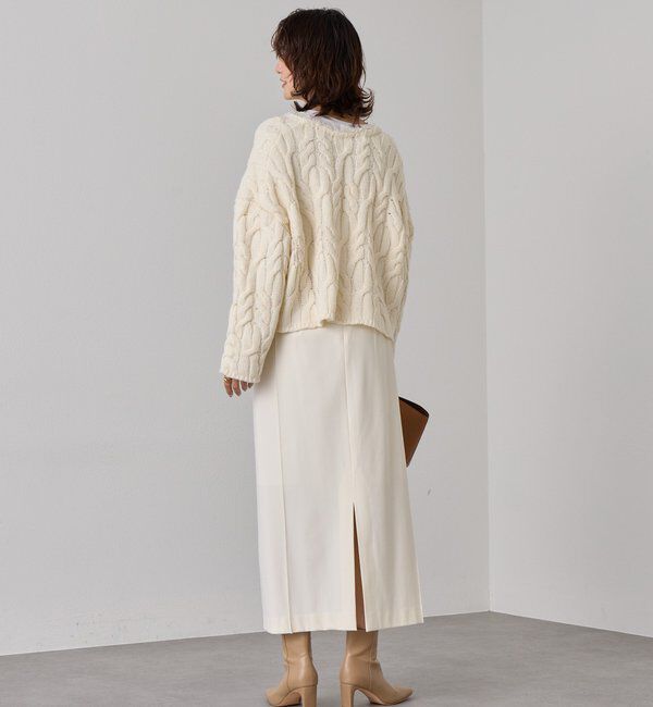  「【暖かく着れる】両面起毛ピンタックナロースカート」|スカート|