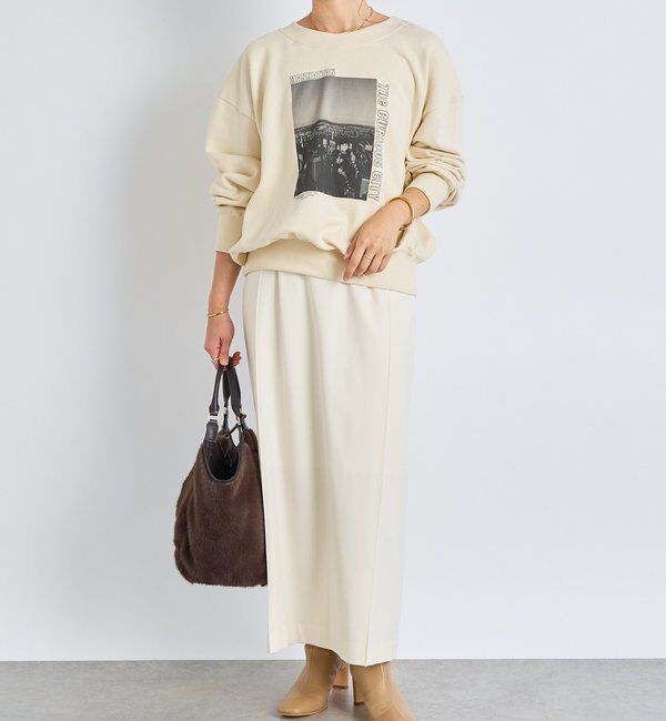  「【暖かく着れる】両面起毛ピンタックナロースカート」|スカート|