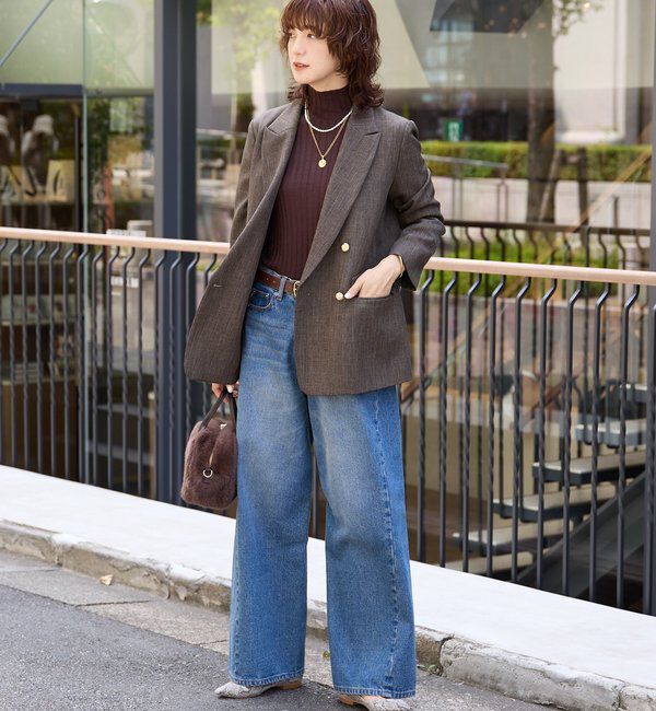  「【美シルエット】シャークスキンピークドラペルジャケット」|テーラードジャケット|