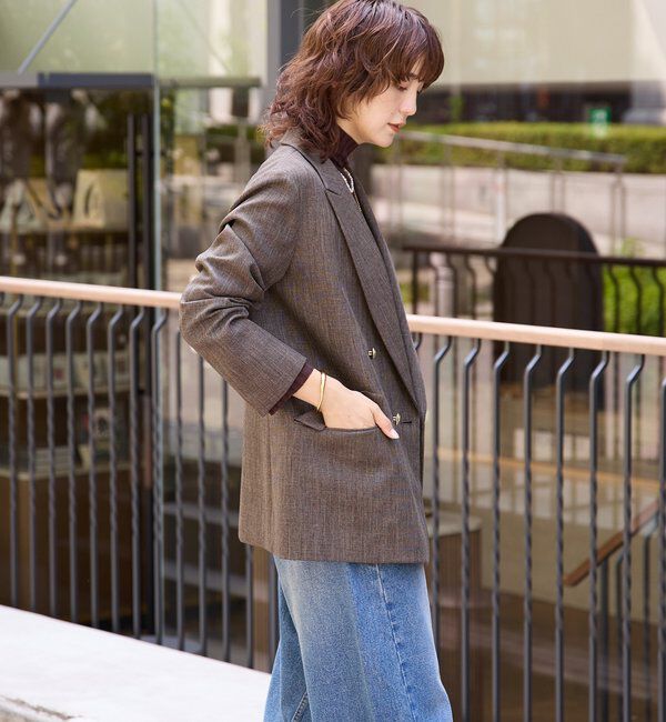  「【美シルエット】シャークスキンピークドラペルジャケット」|テーラードジャケット|