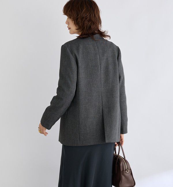  「【美シルエット】シャークスキンピークドラペルジャケット」|テーラードジャケット|