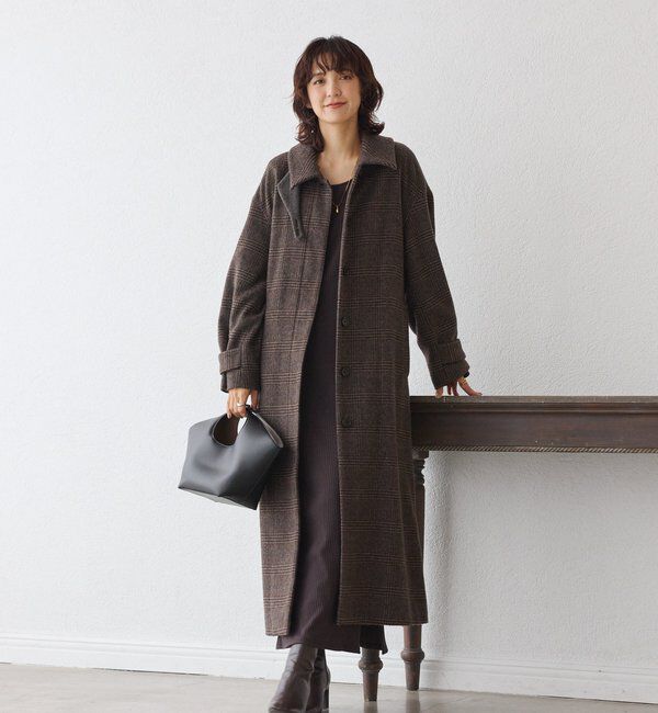  「【インフルエンサーSHIHO企画】チェックステンカラーコート」|その他|