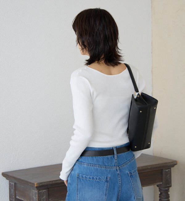  「【女性らしい抜け感】スクエア2WAYリブニット」|ニット・セーター|