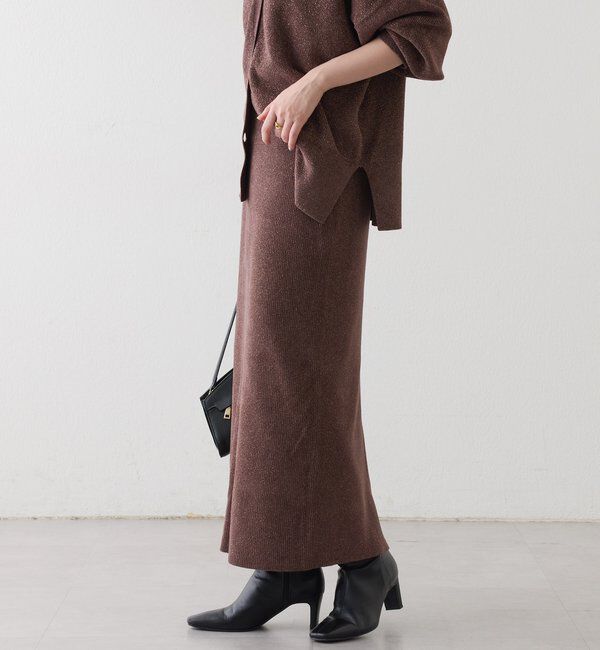  「【セットアップ対象】ラメモールニットタイトスカート」|スカート|