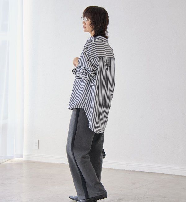  「【スタイリングのアクセントに】サイドラインジャージーパンツ」|チノ|