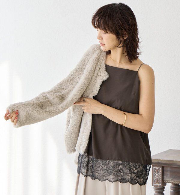  「【新色追加/鮮度抜群】レーストリムキャミソール」|シャツ・ブラウス|