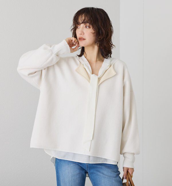  「【抜け感◎】キーネッククッションニット」|ニット・セーター|