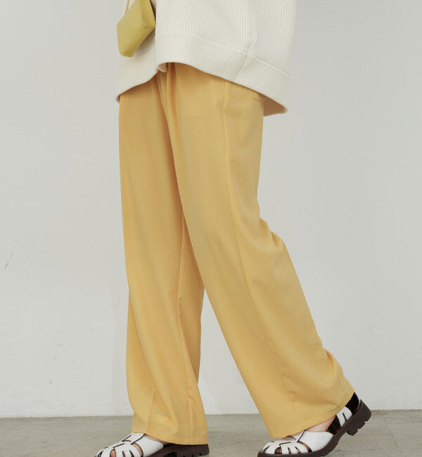  「【リニューアル！】ジャージーワイドタックパンツ」|チノ|