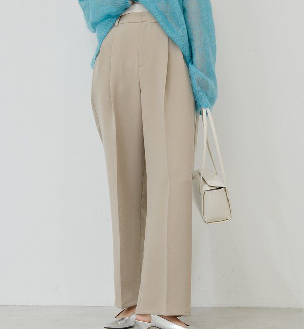  「【シワになりにくい】ジャージータックワイドパンツ」|チノ|