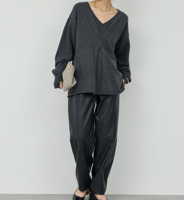  「ウールカシミヤタックVプルオーバー」|ニット・セーター|