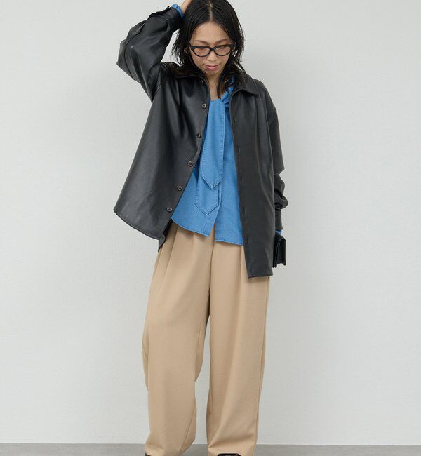  「【CHIHAYAコラボ】スウェードライクタックイージーパンツ」|チノ|