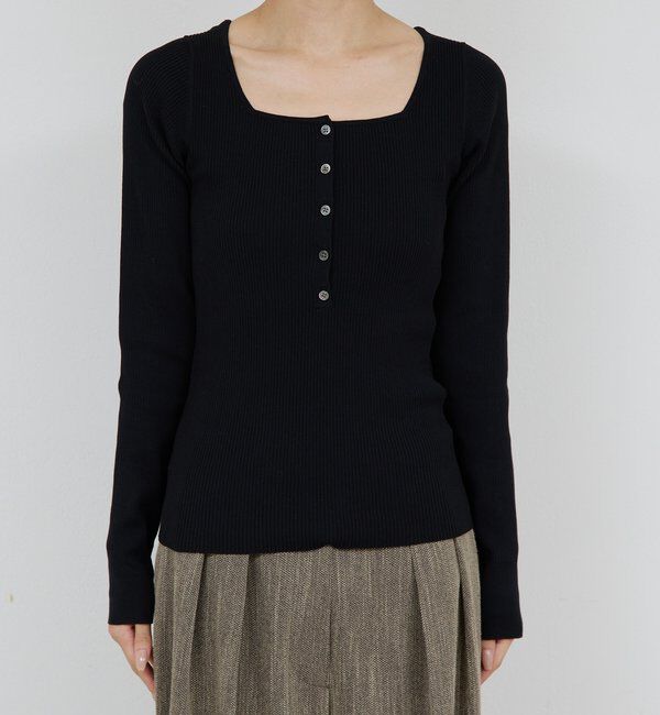  「スクエアヘンリーネックニット」|ニット・セーター|