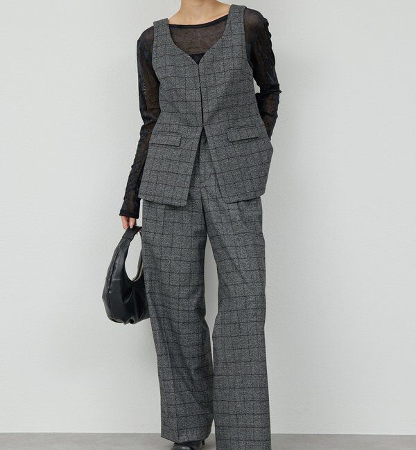  「タックワイドストレートパンツ」|チノ|