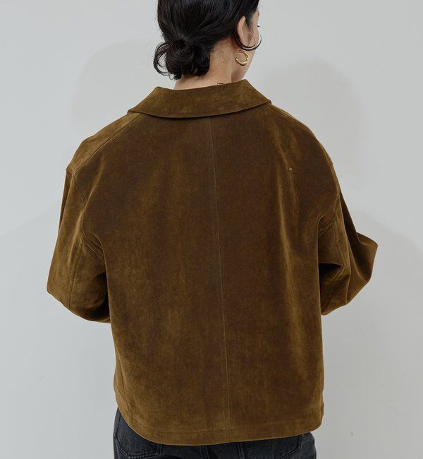  「【手洗い可】フロッキーデニムジップブルゾン」|ベスト・ジレ|