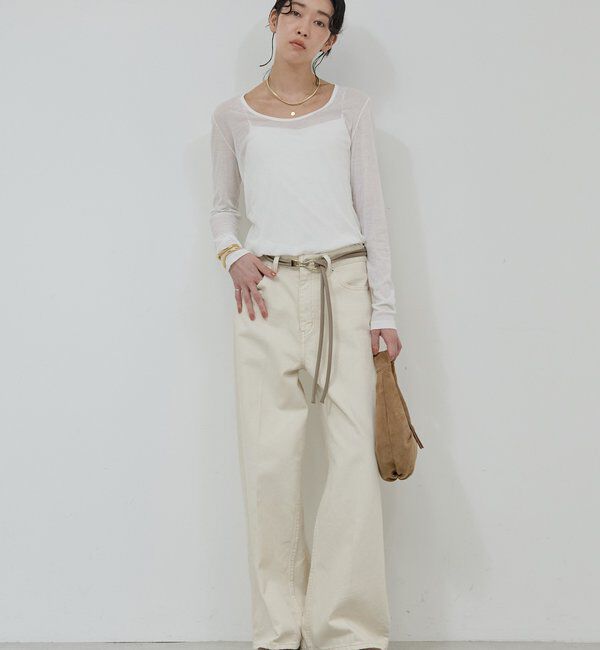  「シアーUネックロンT」|Tシャツ・カットソー|