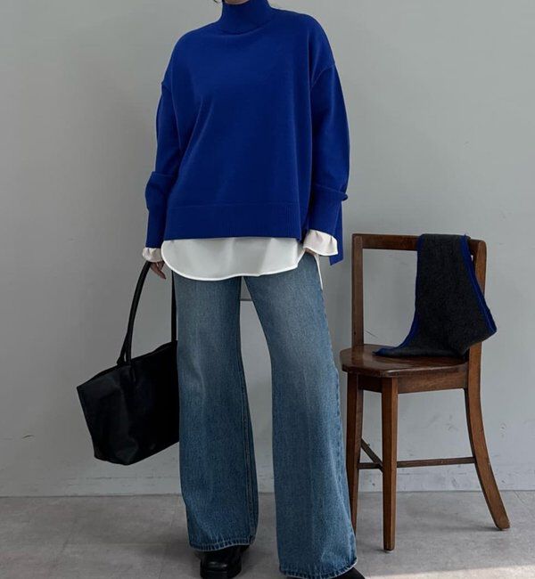  「【手洗い可】【全骨格対応】オーバータートルニット」|ニット・セーター|