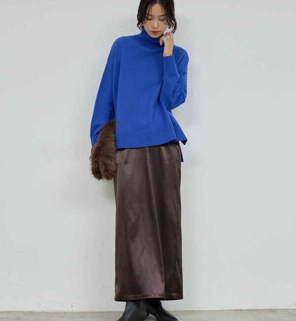  「【手洗い可】【全骨格対応】オーバータートルニット」|ニット・セーター|