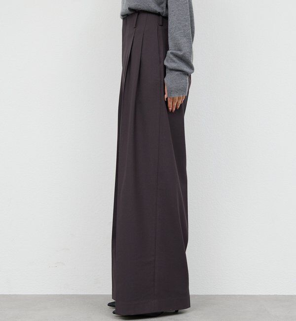  「ベルトレスタックワイドパンツ」|チノ|