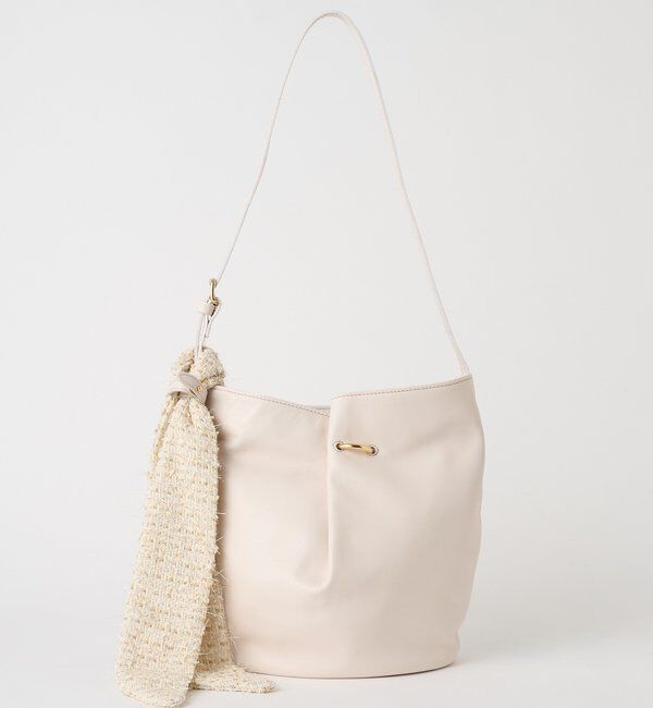  「ツイードスカーフ付きレザー2WAYショルダーバッグ」|ショルダー・メッセンジャー|