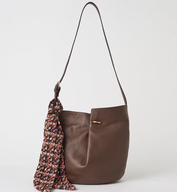  「ツイードスカーフ付きレザー2WAYショルダーバッグ」|ショルダー・メッセンジャー|