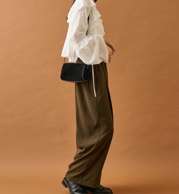  「【オールシーズン対応/WEB限定アイボリー】フリルイージーパンツ」|チノ|