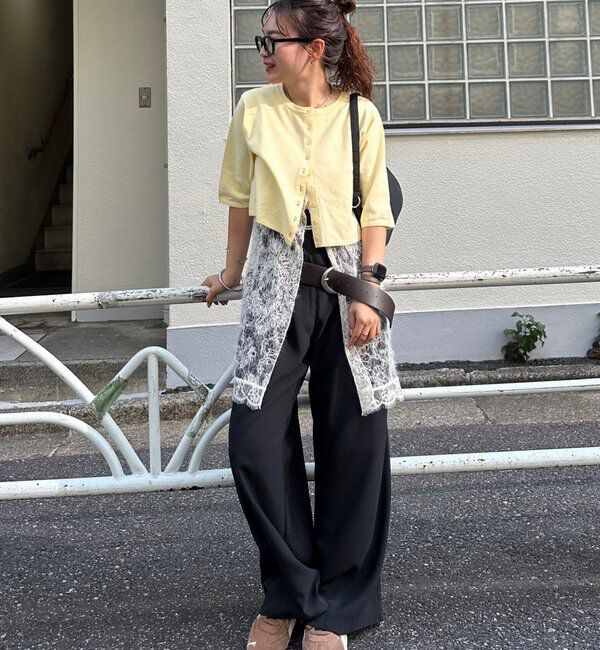  「【オールシーズン対応/WEB限定アイボリー】フリルイージーパンツ」|チノ|