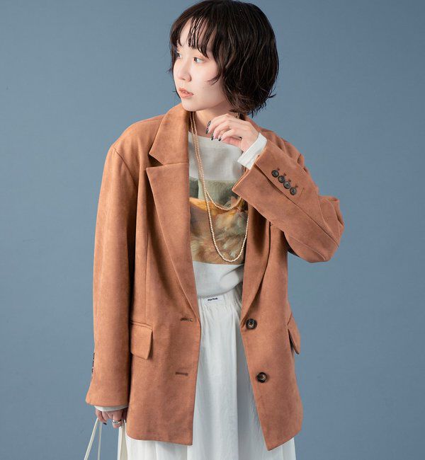  「フェイクスウェードジャケット」|テーラードジャケット|