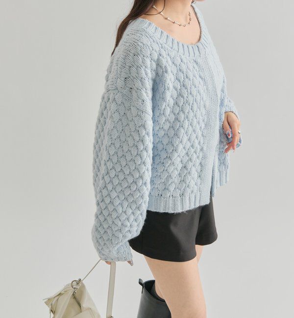  「ポコポコニットカーディガン」|カーディガン|