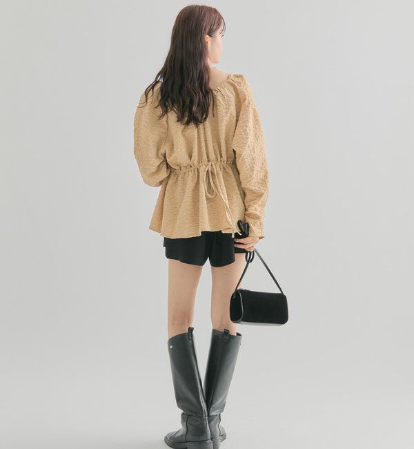  「エンボスパフ 長袖ブラウス」|シャツ・ブラウス|