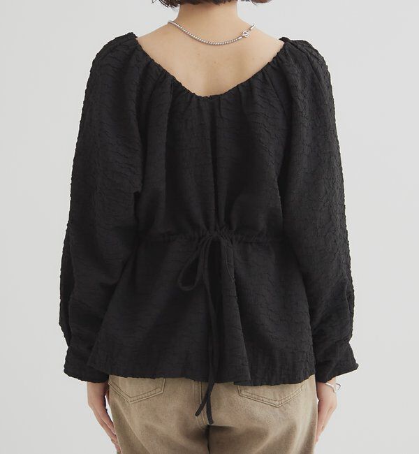  「エンボスパフ 長袖ブラウス」|シャツ・ブラウス|