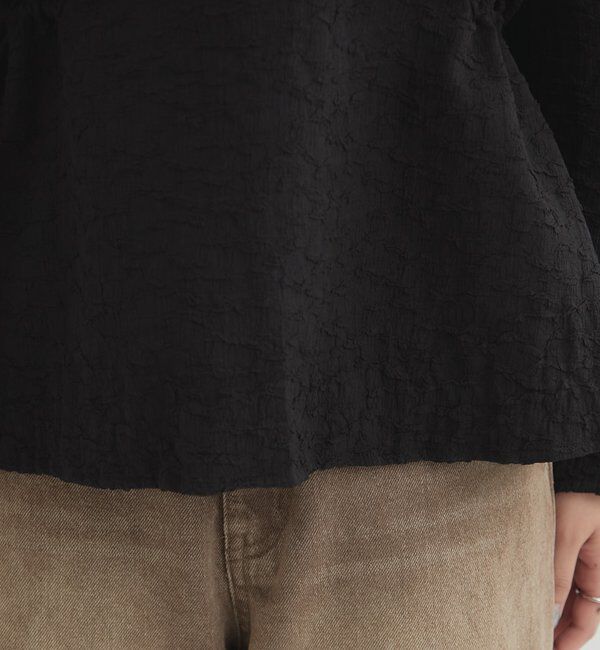  「エンボスパフ 長袖ブラウス」|シャツ・ブラウス|