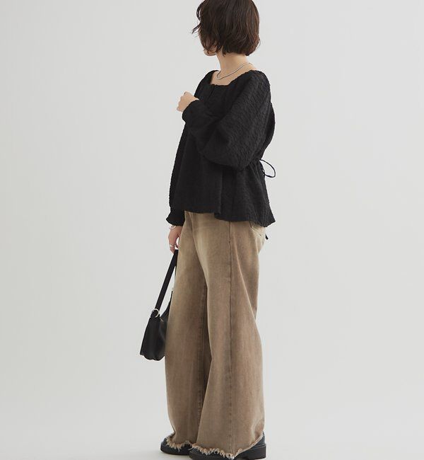  「エンボスパフ 長袖ブラウス」|シャツ・ブラウス|