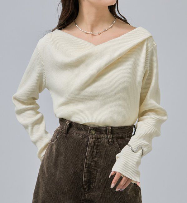  「オフショルリブニット」|ニット・セーター|