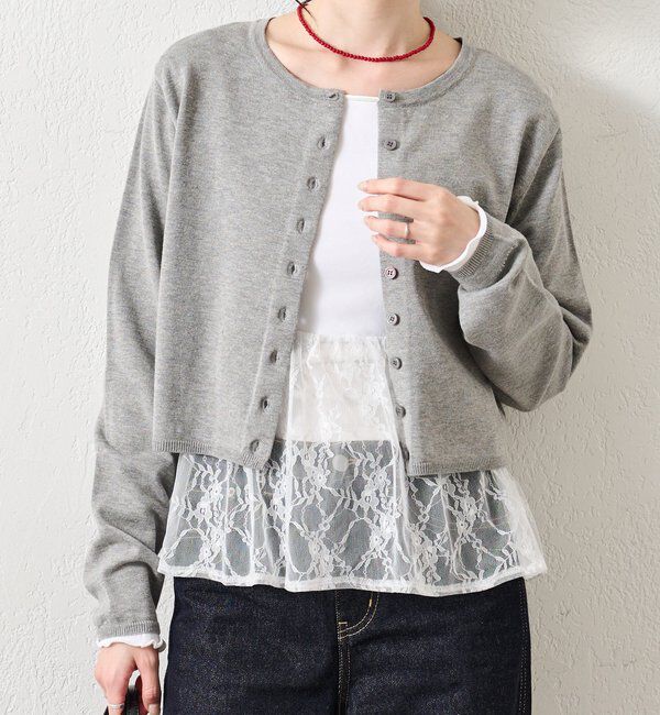  「チビボタン長袖カーディガン」|カーディガン|
