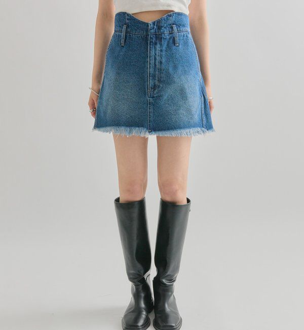  「ウェーブデニム ミニスカート」|スカート|